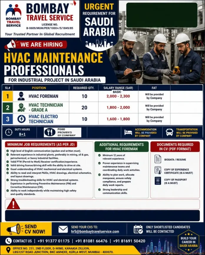 HVAC Maintenance Professionals Saudi Arabia