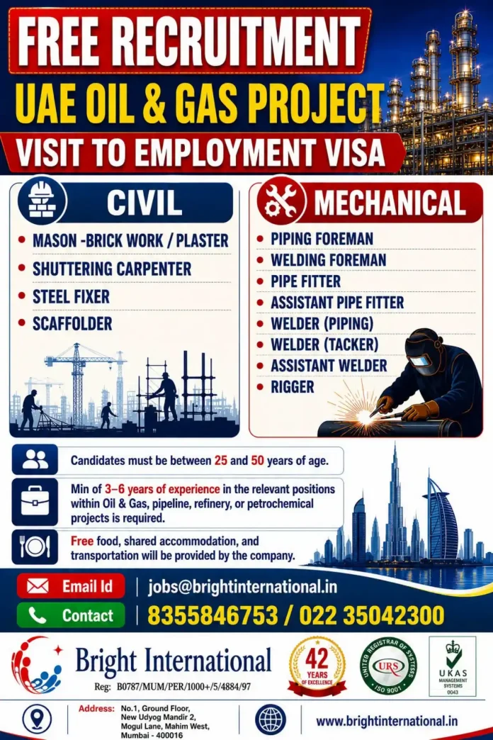 UAE Oil and Gas project recruitment by Bright International