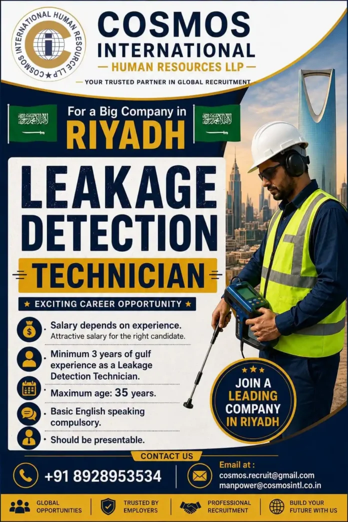 Leakage Detection Technician working on pipes in Riyadh