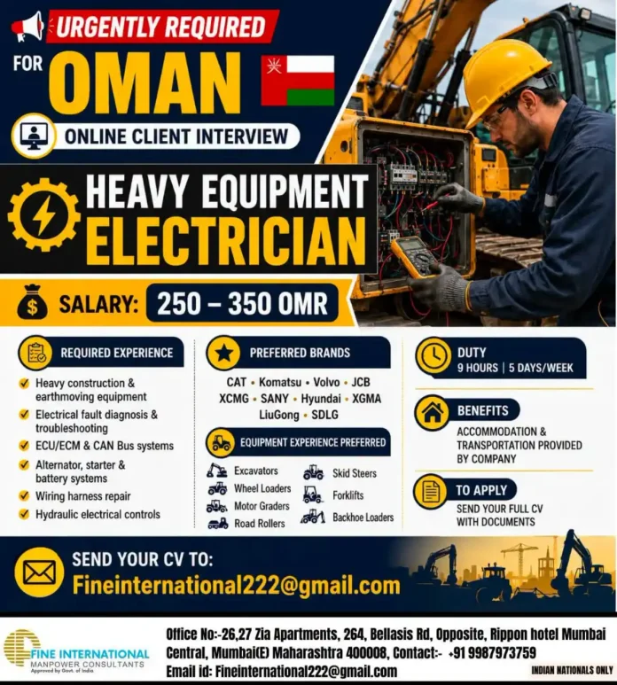 Heavy Equipment Electrician working on excavator electrical system
