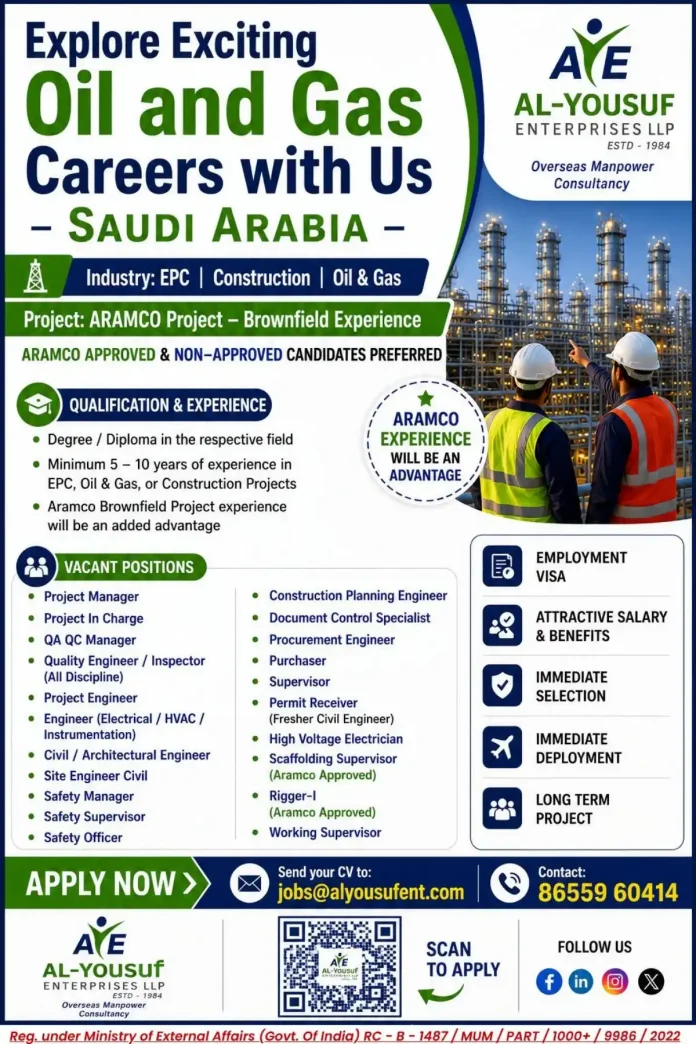Al-Yousuf Enterprises Oil and Gas Careers Recruitment Poster