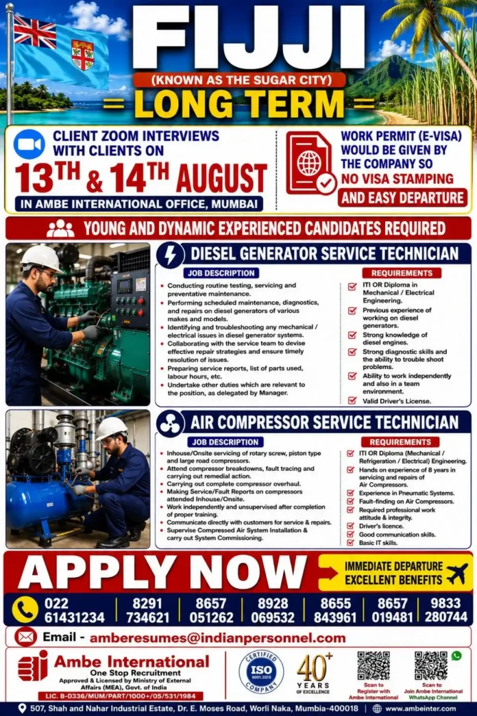 Ambe International recruitment for Fiji jobs