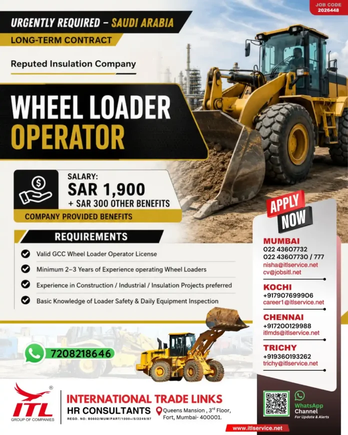 Wheel Loader Operator job in Saudi Arabia