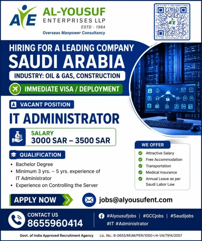 IT Administrator job in Saudi Arabia