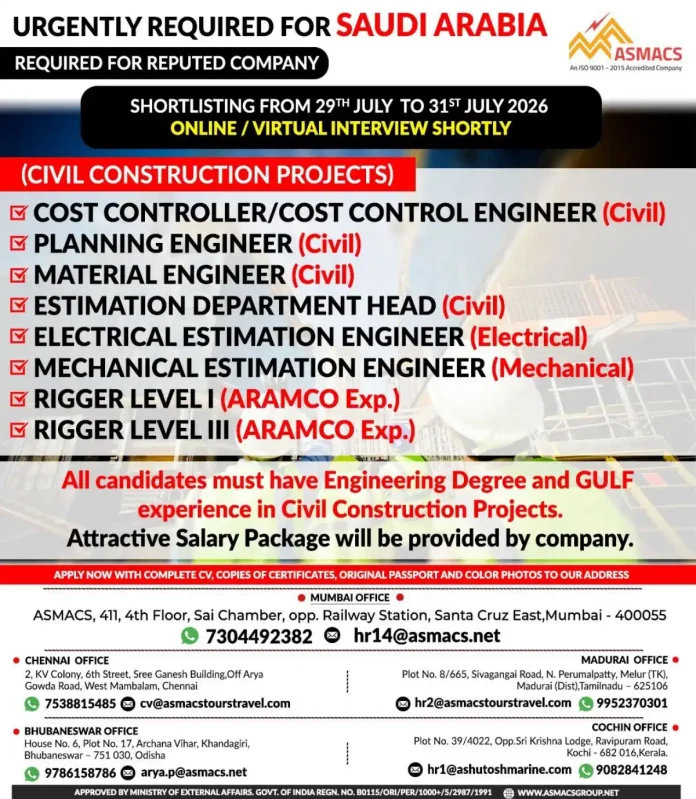 ASMACS Saudi Arabia Civil Construction Jobs Alt