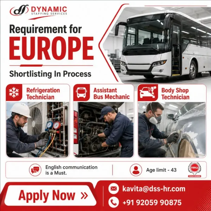 Refrigeration Technician Europe job vacancy