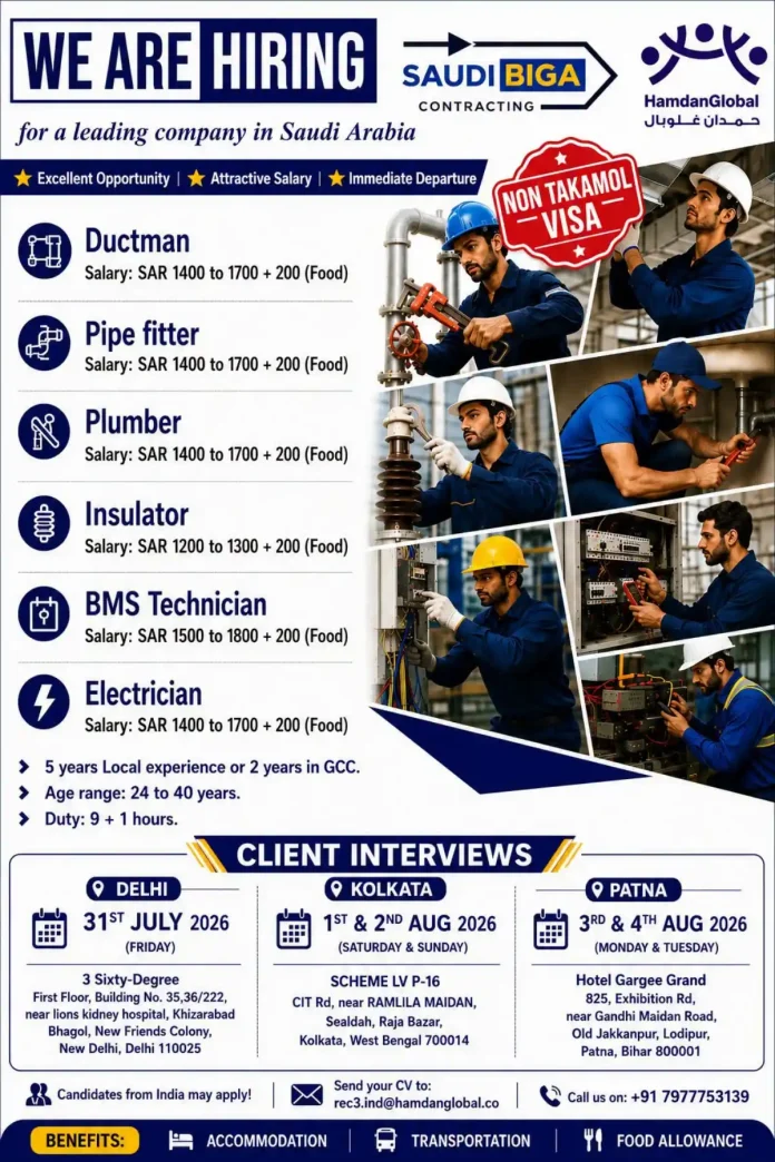 SAUDI BIGA contracting jobs hiring