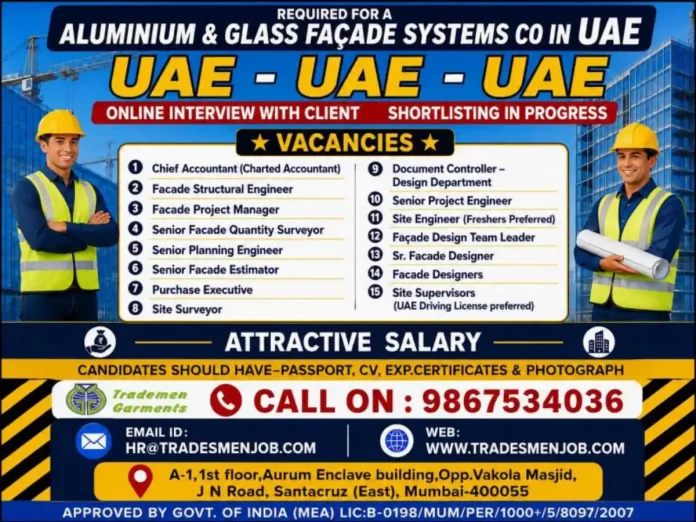Aluminium glass facade construction workers installing panels