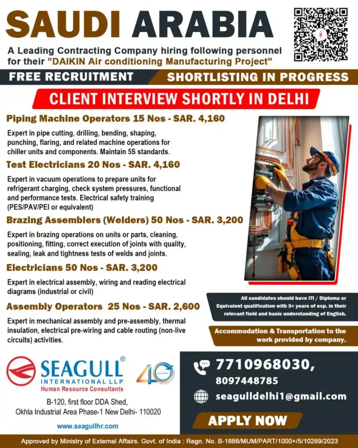 DAIKIN Air Conditioning Manufacturing Project recruitment banner