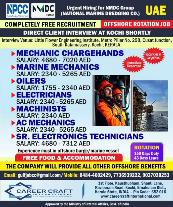NMDC Group offshore recruitment banner
