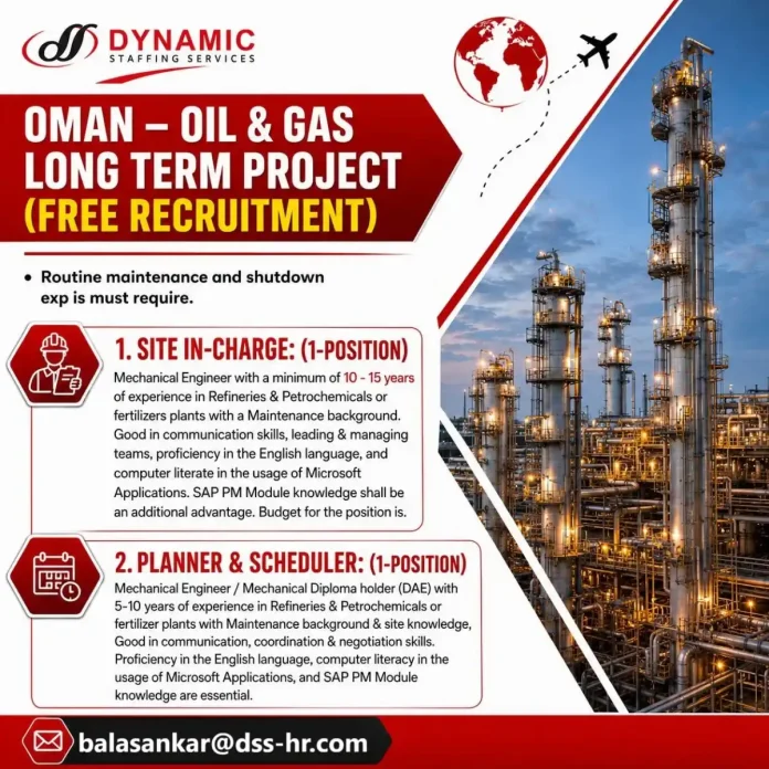 Oman Oil & Gas Maintenance Jobs