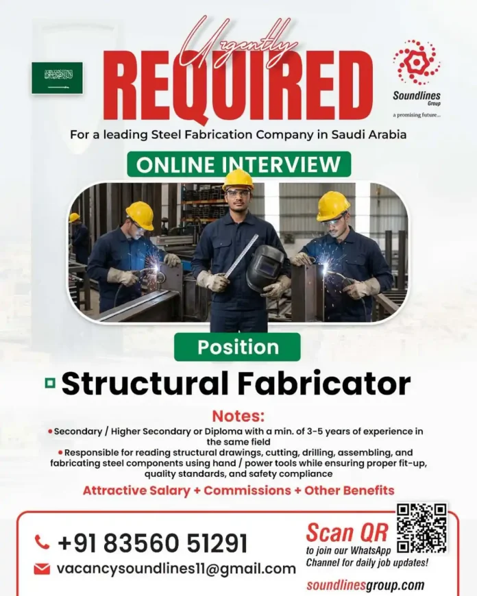 Structural Fabricator job Saudi Arabia online interview
