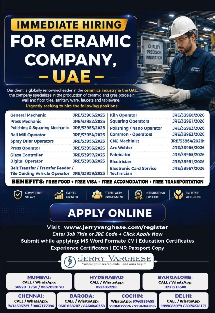 Ceramic tile manufacturing in UAE factory