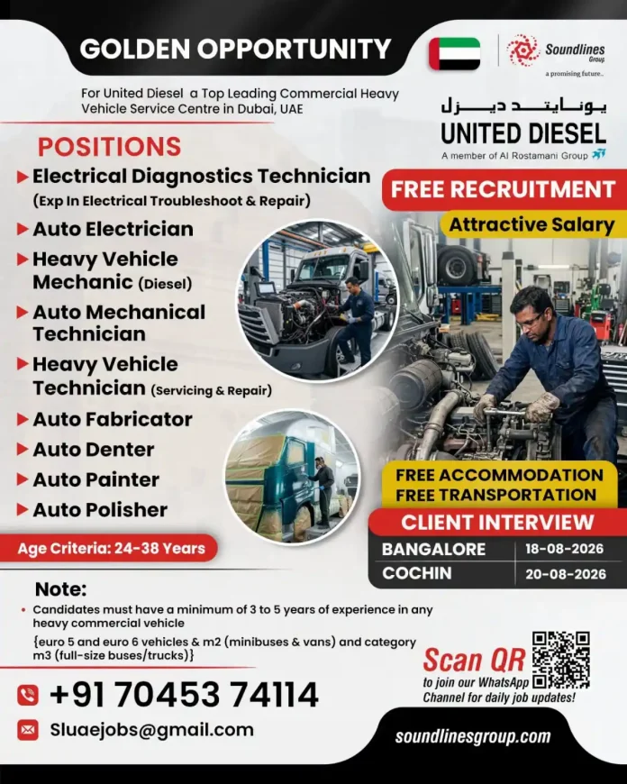 United Diesel heavy vehicle jobs in Dubai recruitment