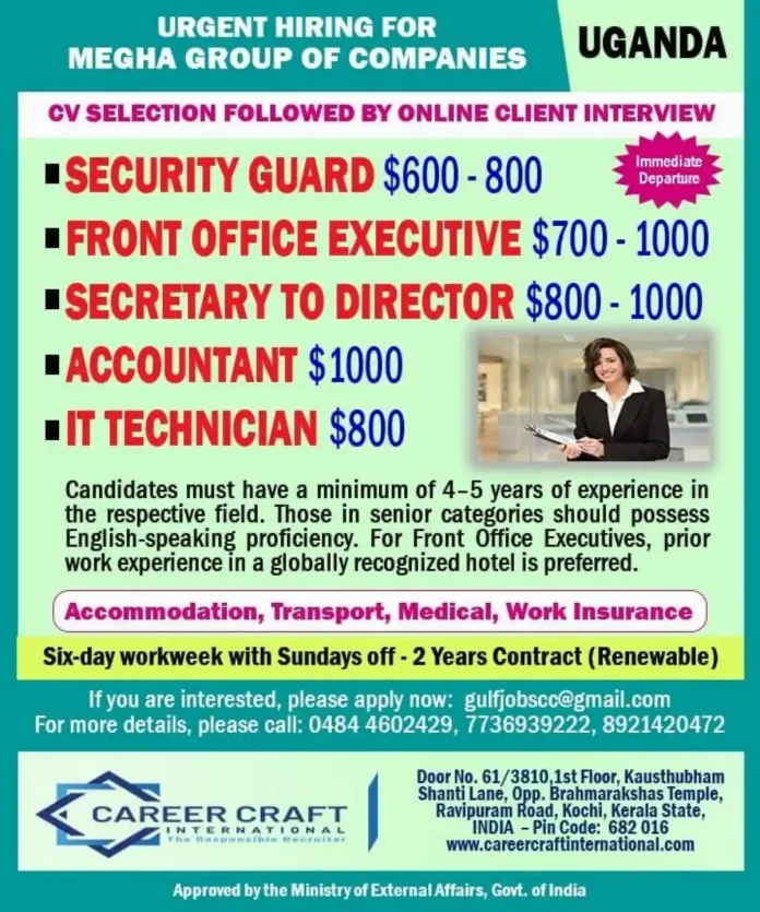 Megha Group of Companies Uganda recruitment job vacancy