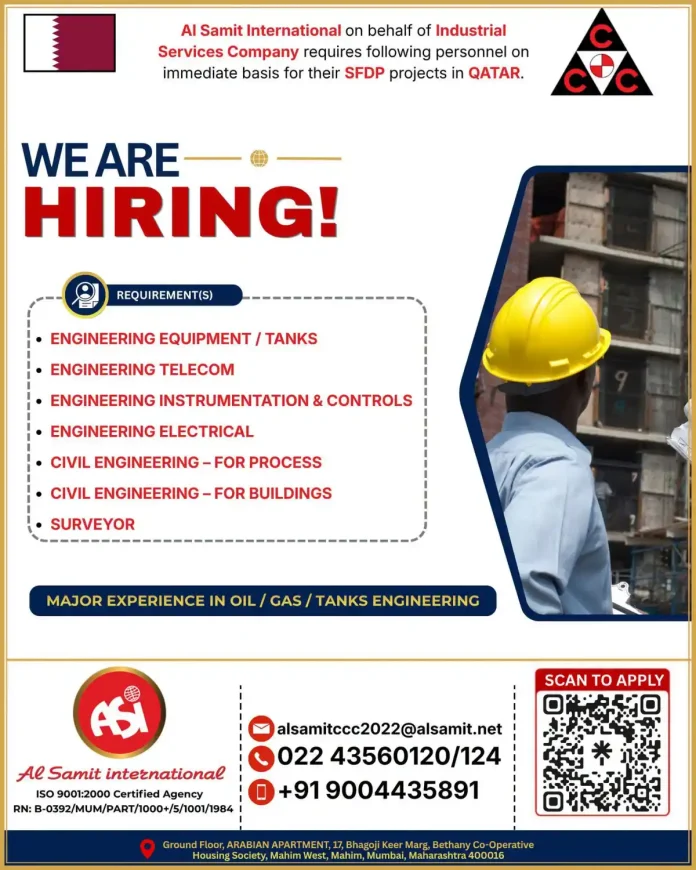 Al Samit International hiring engineering professionals for Qatar SFDP projects