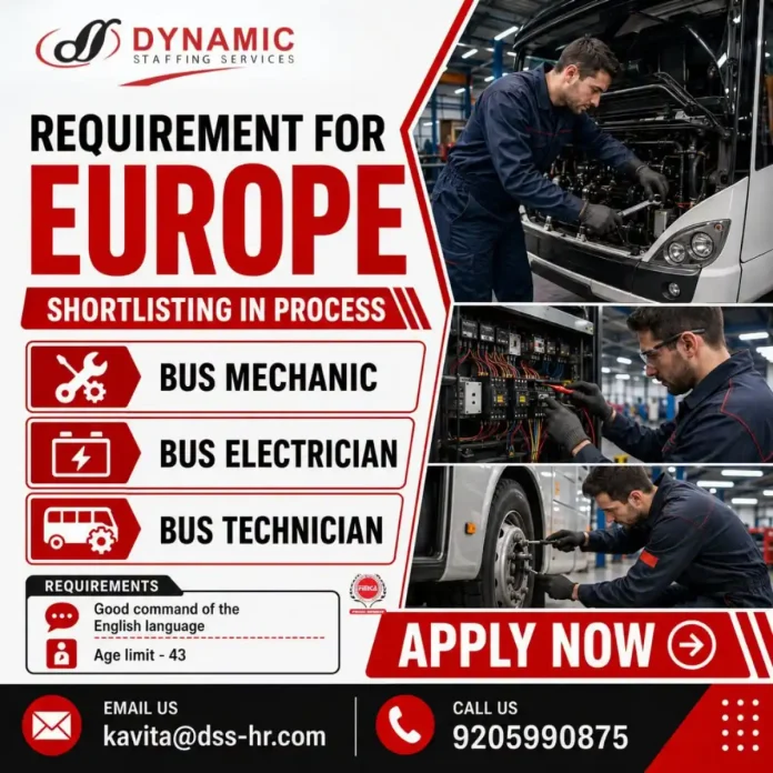 Bus mechanic and bus technician jobs in Europe with Dynamic Staffing Services