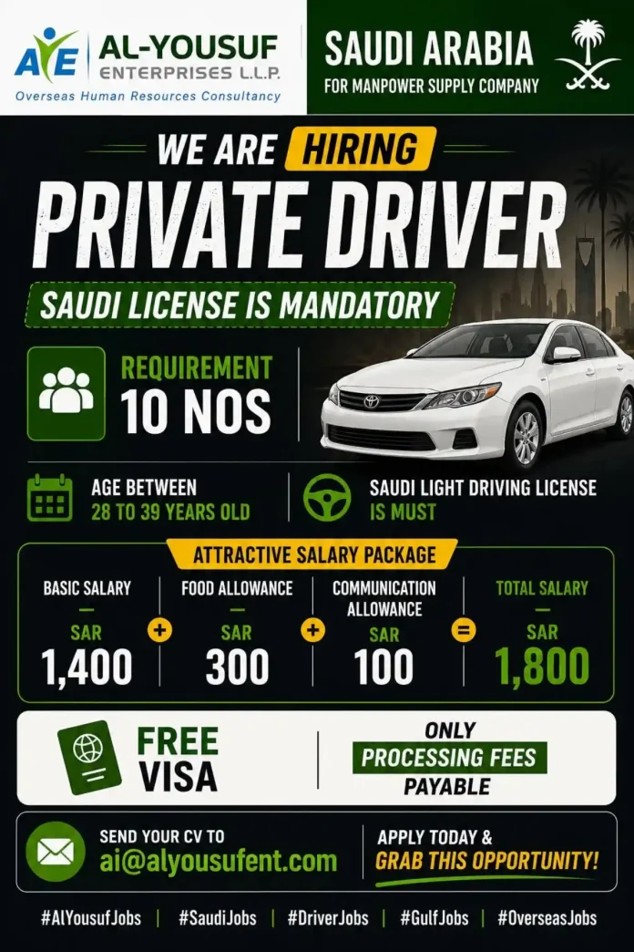 Private Driver Jobs Saudi Arabia – Al-Yousuf Enterprises