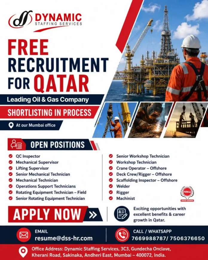 Qatar Oil and Gas Jobs 2025 – Dynamic Staffing Services Recruitment