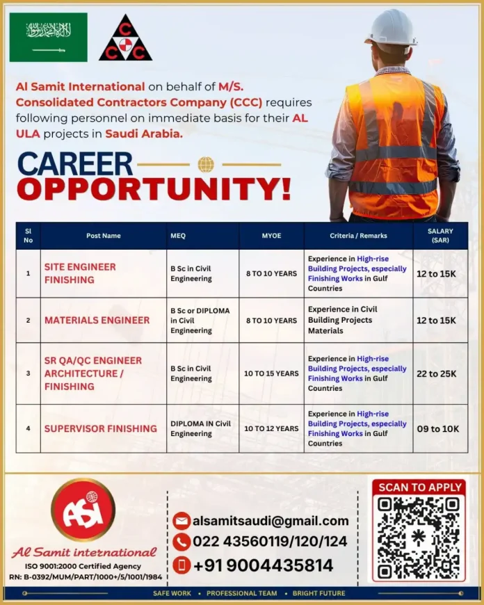 Al Samit International CCC Al Ula Project Engineering Jobs Saudi Arabia