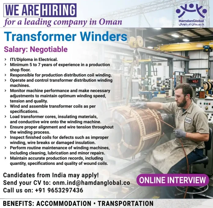 Transformer Winder operating distribution coil winding machine in Oman
