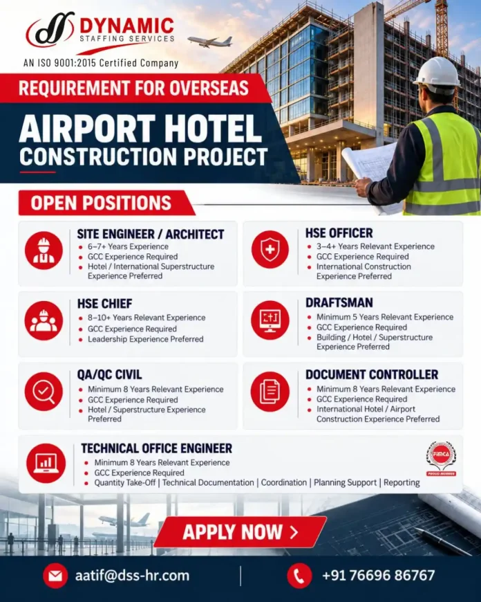 Dynamic Staffing Services overseas airport hotel construction jobs in GCC