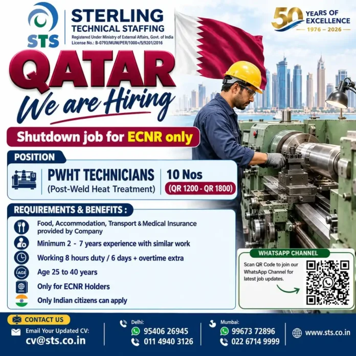 PWHT technicians working on post-weld heat treatment for Qatar shutdown job