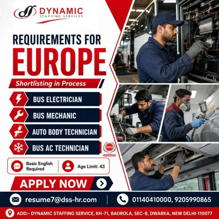 Bus Electrician Bus Mechanic and AC Technician jobs in Europe Dynamic Staffing Services