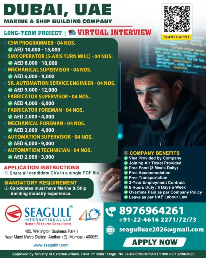 Marine and Ship Building Jobs in Dubai UAE Virtual Interview
