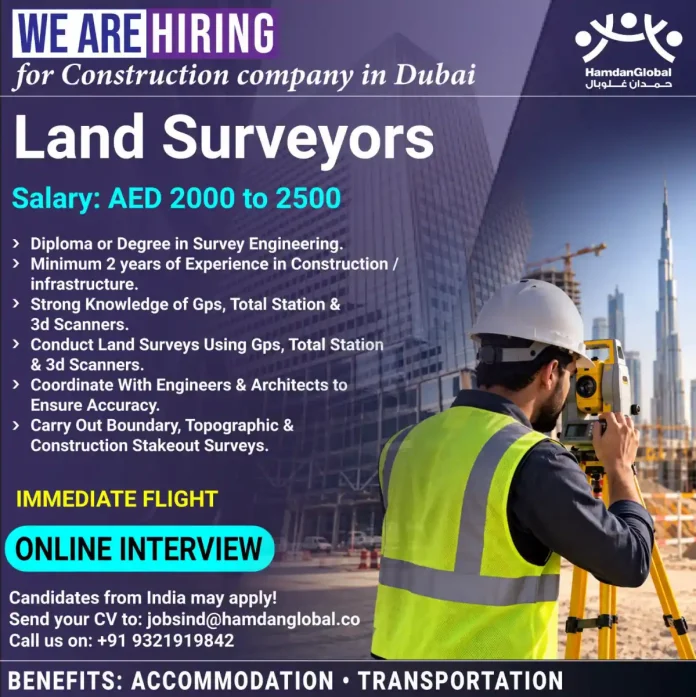 Land Surveyor Jobs in Dubai - HamdanGlobal Hiring