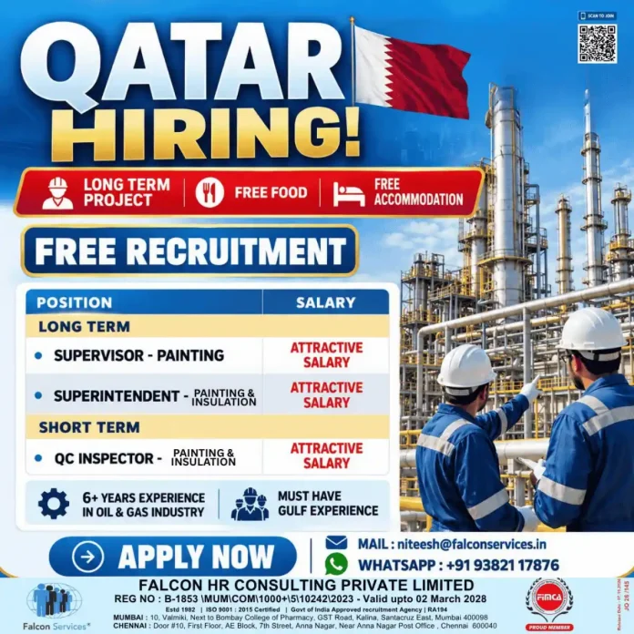 Falcon Services Qatar painting and insulation job vacancies