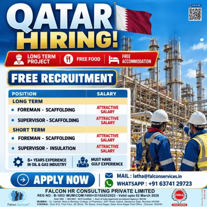 Qatar Scaffolding Foreman Supervisor Job Vacancy by Falcon Services