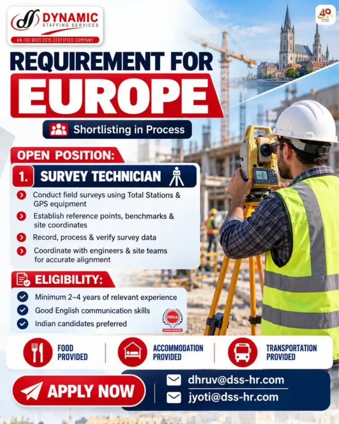 Survey Technician job in Europe with Dynamic Staffing Services