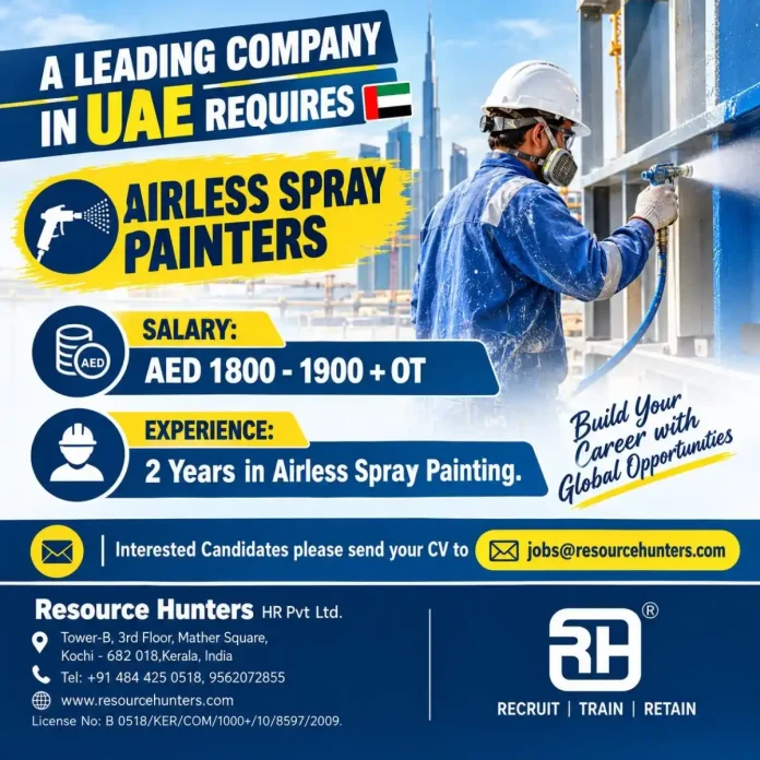 Airless spray painter working in UAE